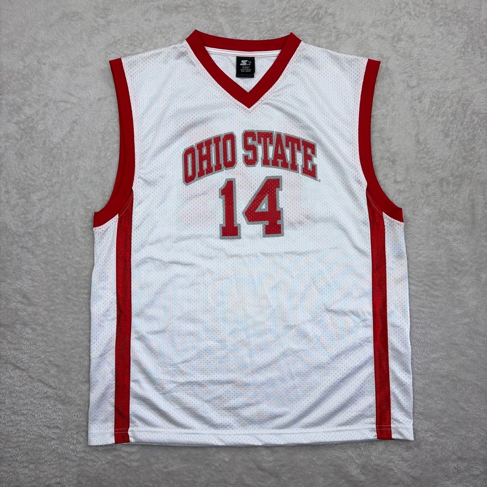 Ohio State Buckeyes Basketball Jersey Mens Large White Red 14 NCAA Sport Starter